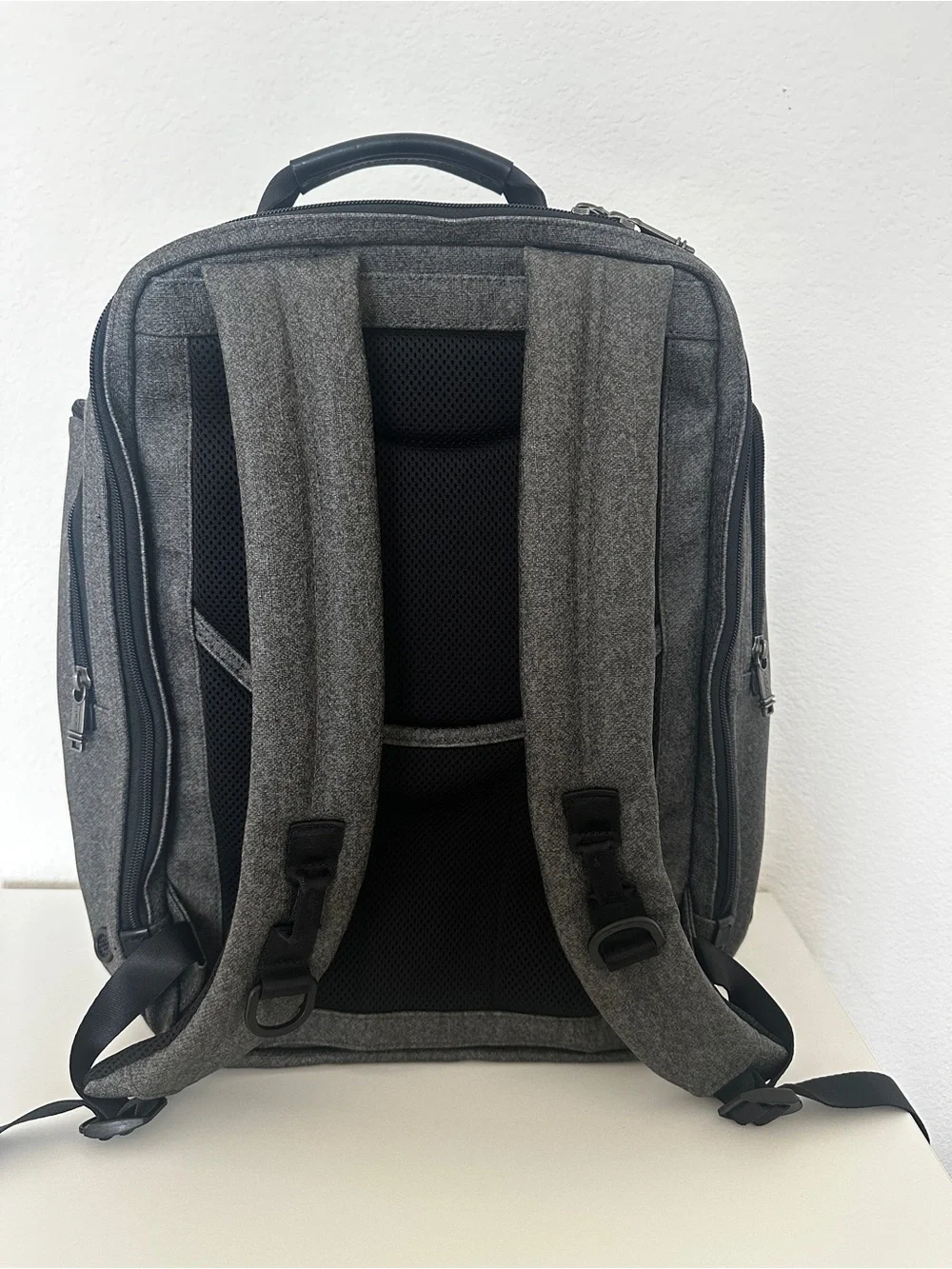 Tumi Gray and Black Men’s Backpack with Organizer Pockets